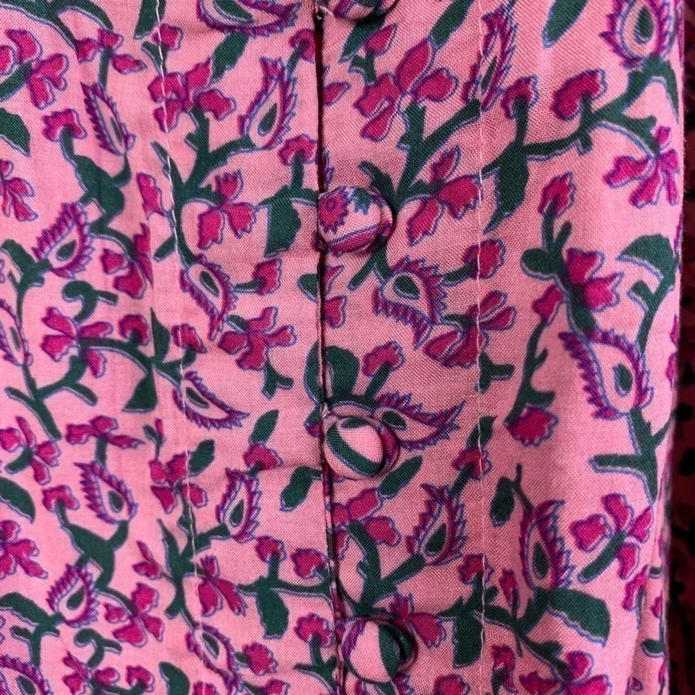 Anthropologie Maeve Pink Floral Sleeveless Top XS - Picture 4 of 6